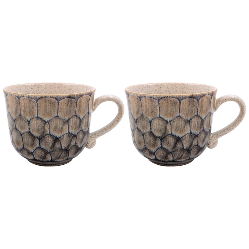 Lesser & Pavey REACTIVE GLAZE MUGS GREY S2 LP74400