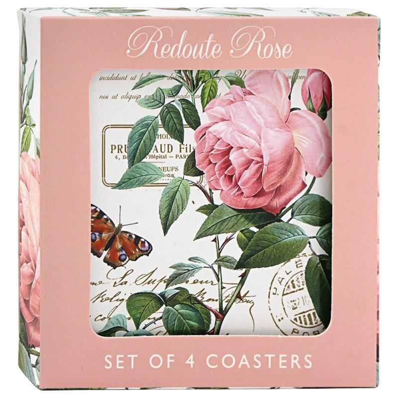 Lesser & Pavey REDOUTE ROSE COASTERS SET 4 LP96384