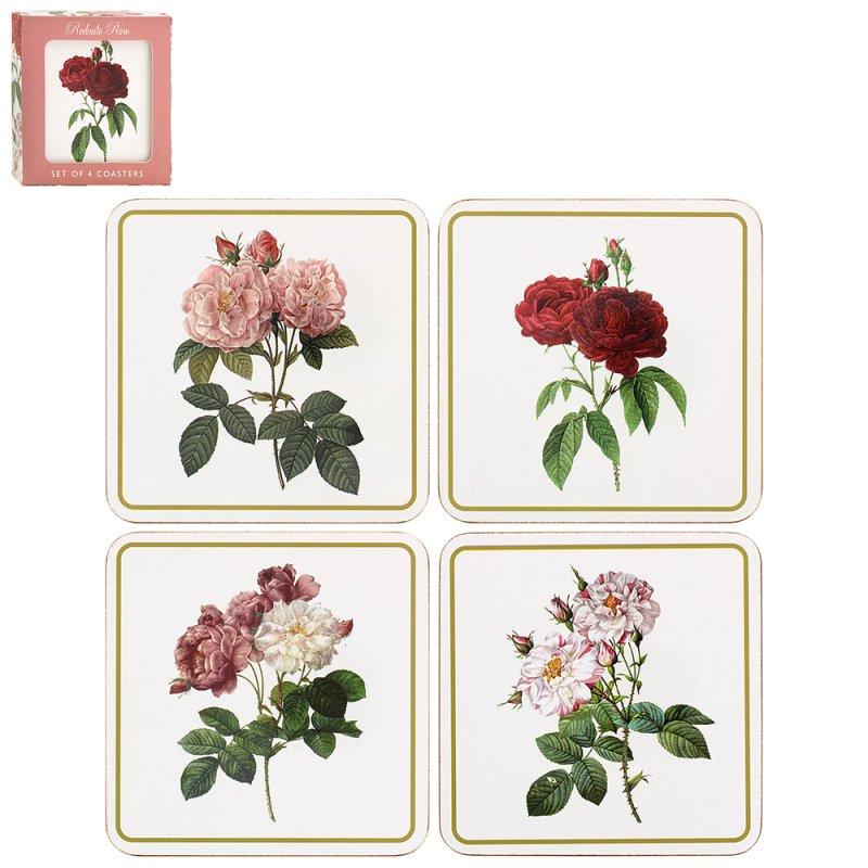 lesser & pavey REDOUTE ROSE COASTERS SET 4 LP96488