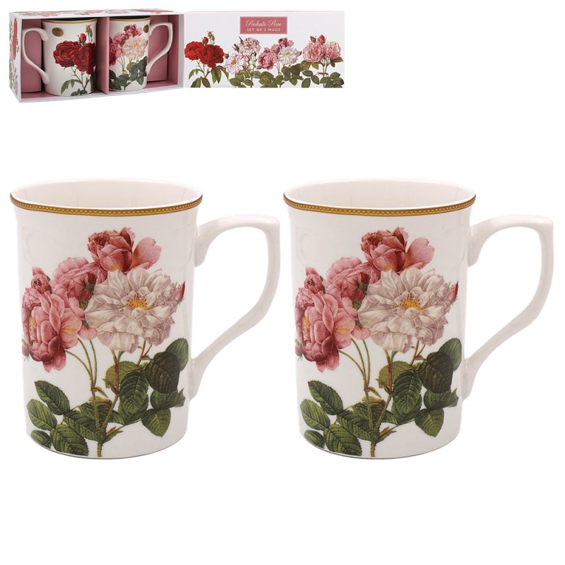 Lesser & Pavey REDOUTE ROSE MUGS SET 2 LP96486