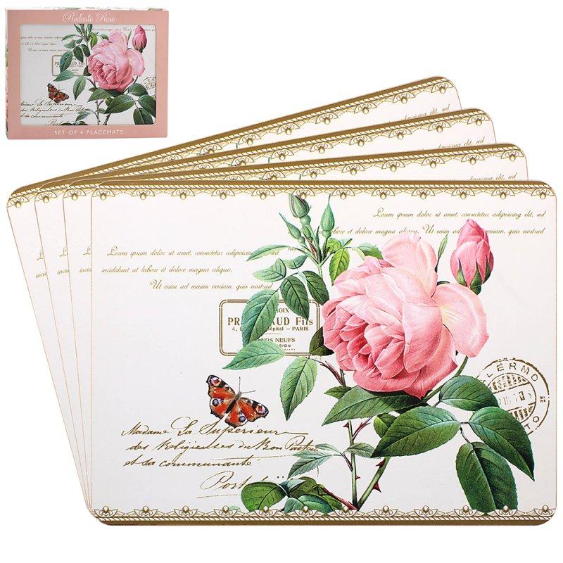 Lesser & Pavey REDOUTE ROSE PLACEMATS SET 4 LP96385