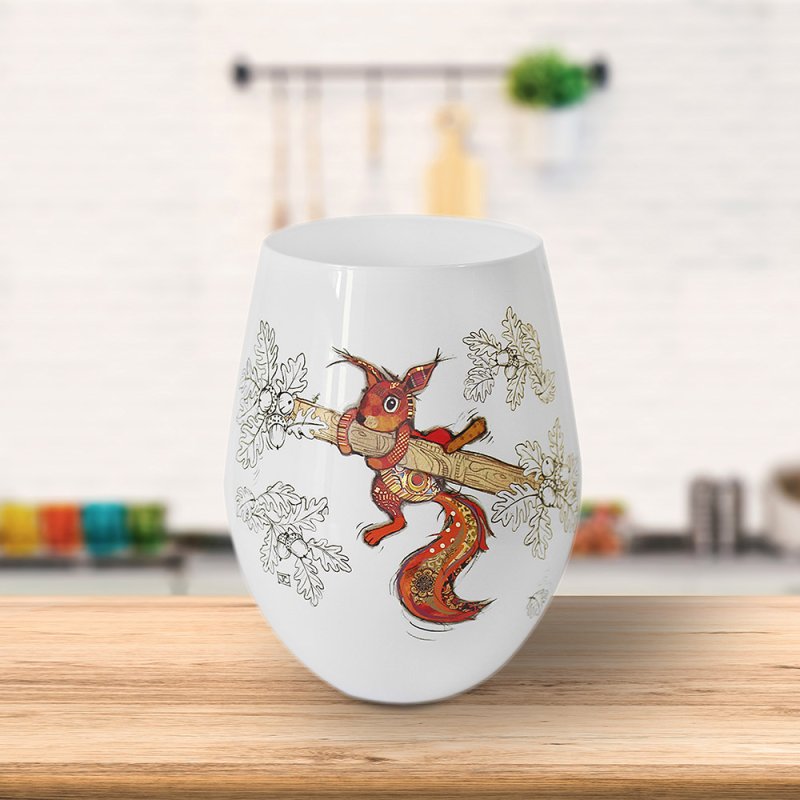 lesser & pavey SAMMY SQUIRREL STEMLESS GLASS LP72210