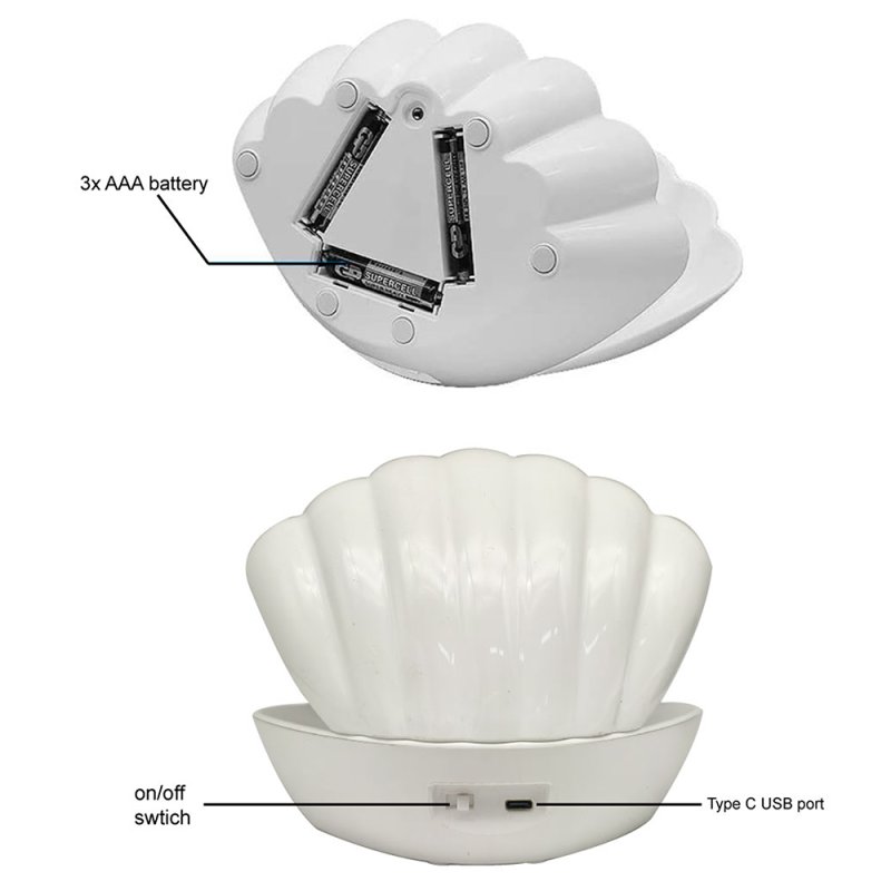 Lesser & Pavey SEASHELL GLITTER LAMP WHITE LP49420