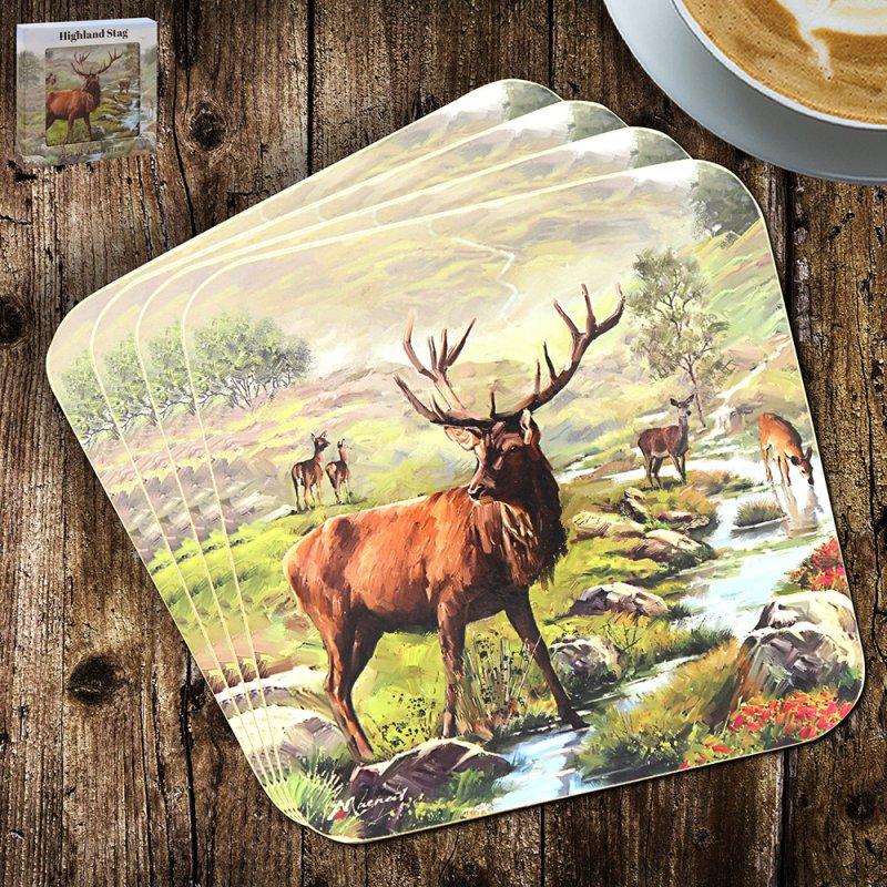 lesser & pavey STAG COASTERS SET 4 LP96540