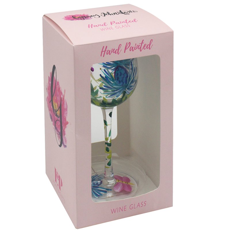 Lesser & Pavey THISTLES & BUTTERFLIES WINEGLA LP74526