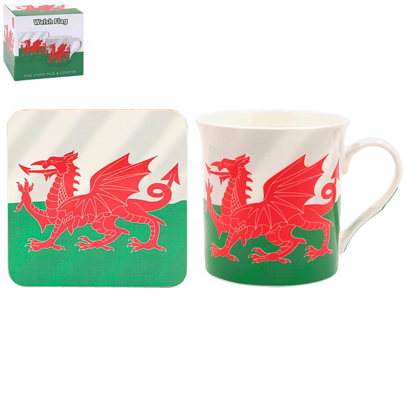 Lesser & Pavey WELSH DRAGON MUG&COASTER SET LP96779