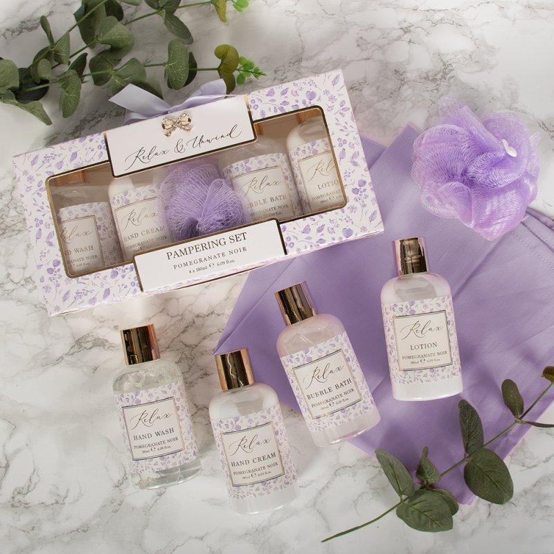 lesser & pavey MADELAINE PAMPER SET LILAC POMEGRANATE NOIR LP75474