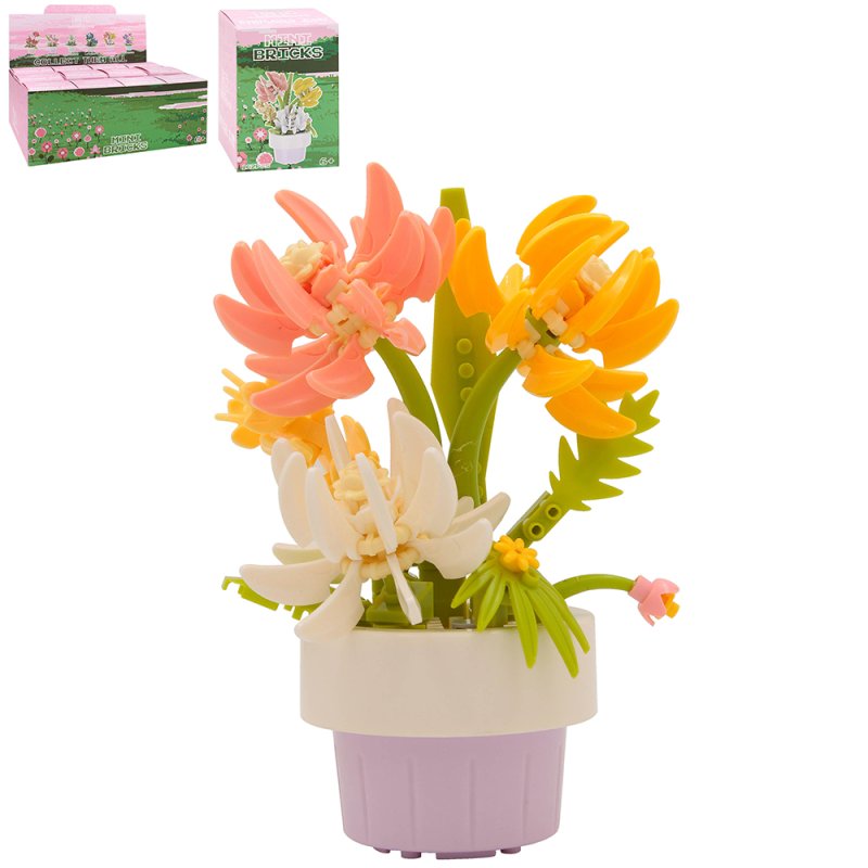 Lesser & Pavey MINIBRICKS YELLOW/PINK DAISIES LP76555