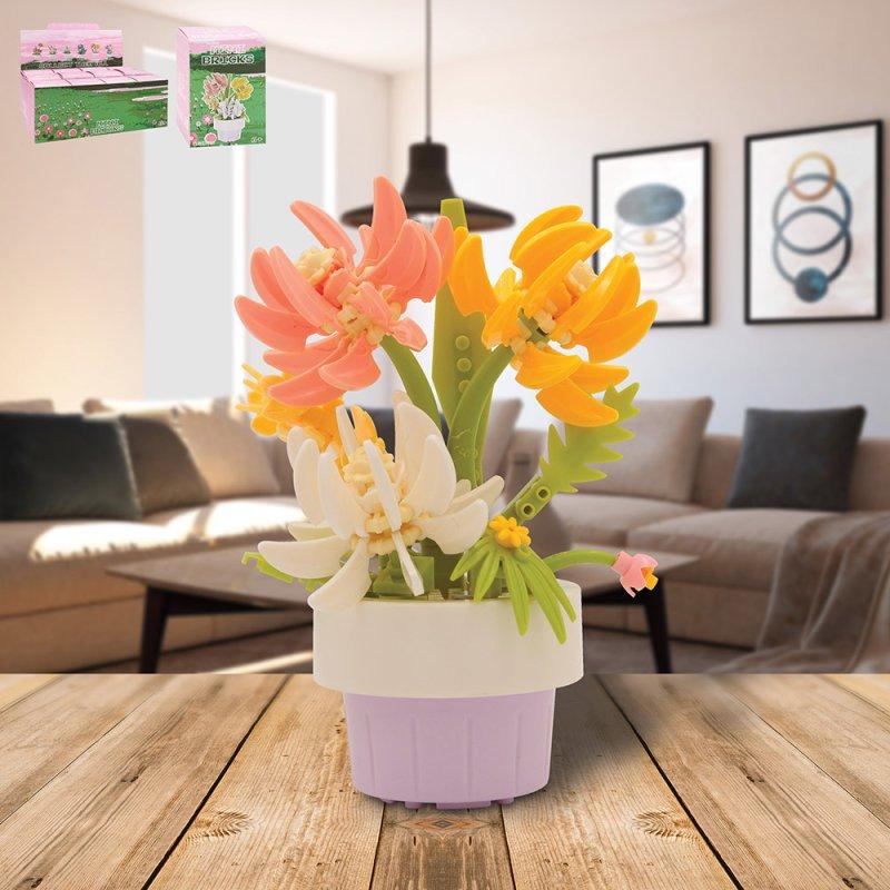 lesser & pavey MINIBRICKS YELLOW/PINK DAISIES LP76555