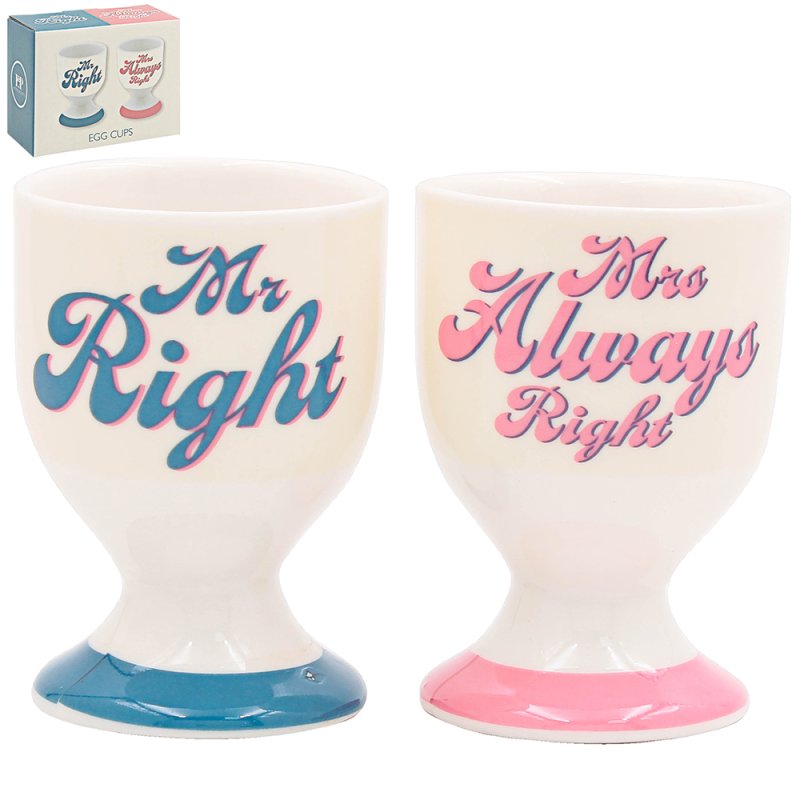 lesser & pavey MR & MRS RIGHT EGG CUPS EGG CUPS SET 2 LP96799