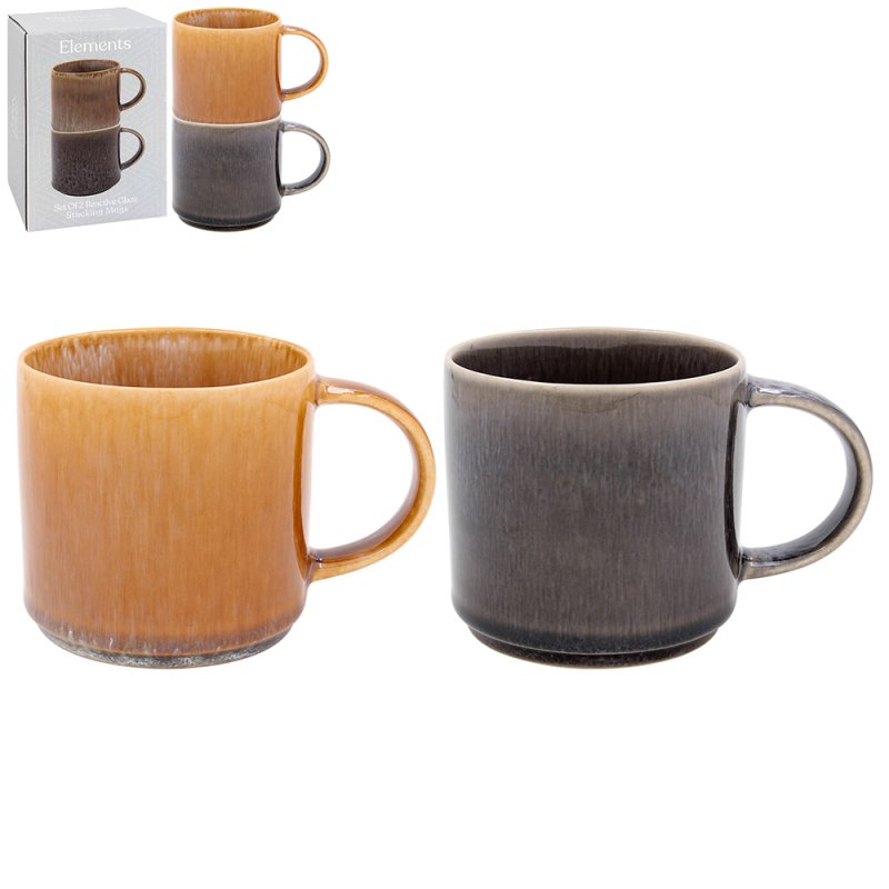 Lesser & Pavey REACTIVE GLAZE STACK MUGS SET2 LP73792
