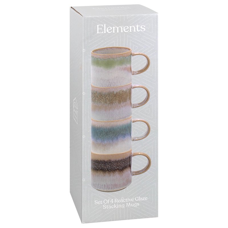 Lesser & Pavey REACTIVE GLAZE STACK MUGS SET4 LP73795