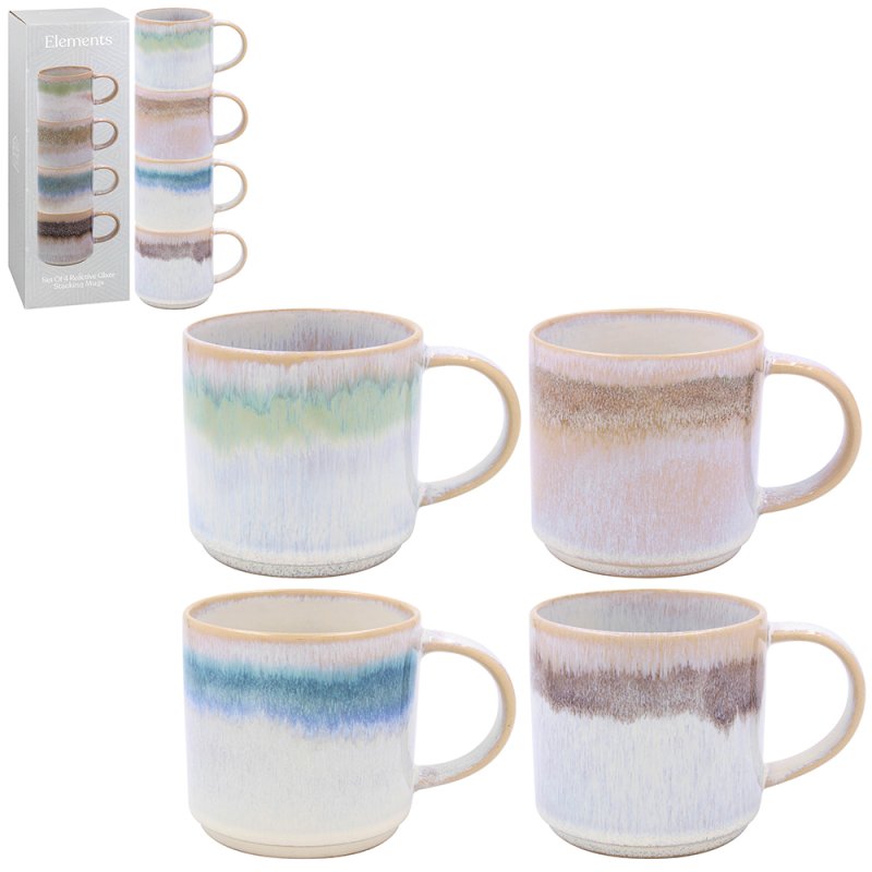 Lesser & Pavey REACTIVE GLAZE STACK MUGS SET4 LP73795