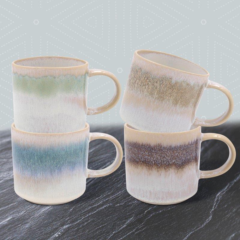 lesser & pavey REACTIVE GLAZE STACK MUGS SET4 LP73795