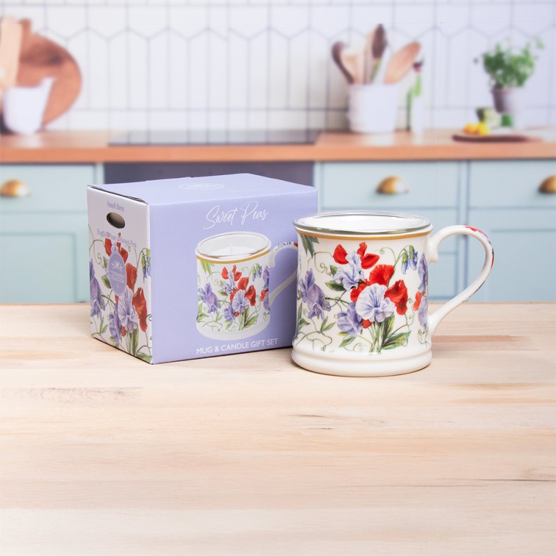 lesser & pavey SWEET PEA CANDLE GIFT SET ENGLISH PEAR & SWEET PEA LP76666