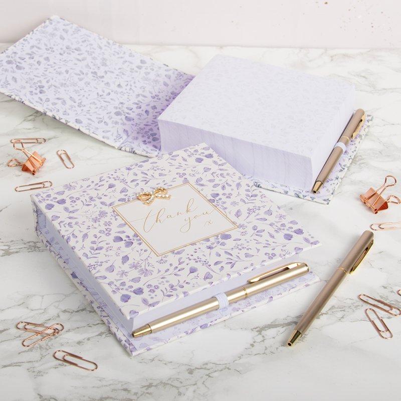 lesser & pavey THANK YOU MEMO PAD WITH PEN MADELAINE LP75294