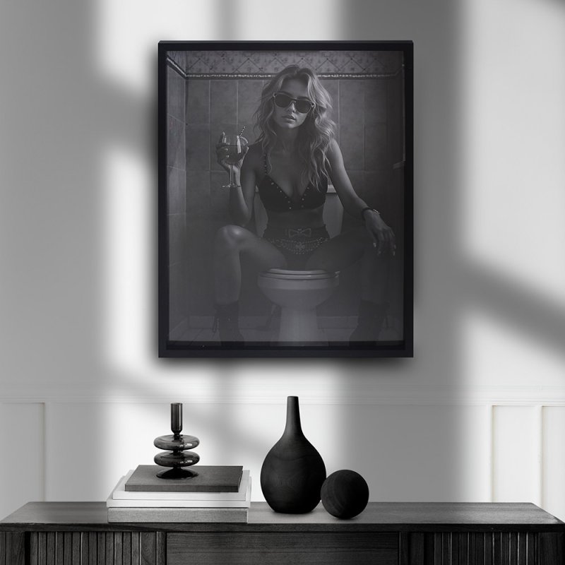 lesser & pavey WALL ART- WOMAN ON TOILET 45X60 CM LP76129