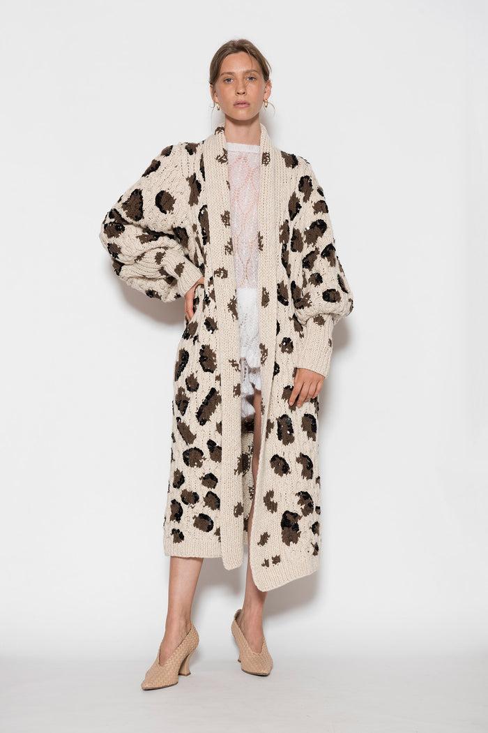letanne Aurora Leopard Cashmere Coat