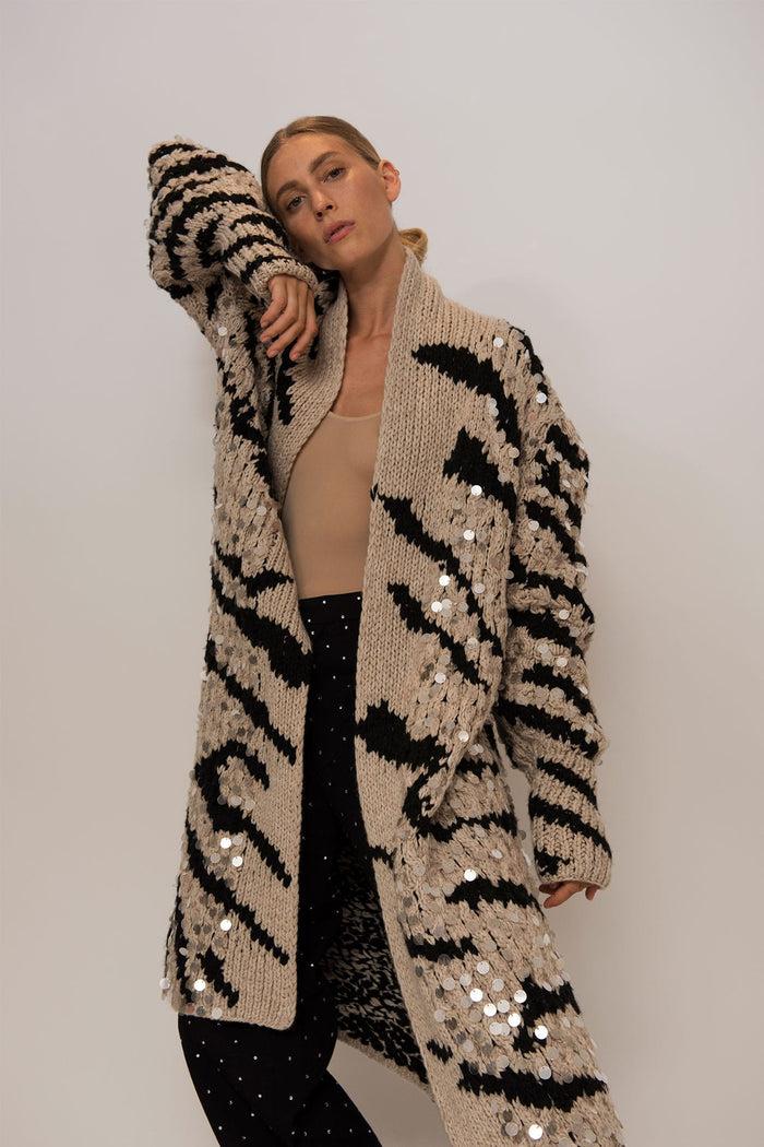 letanne Aurora Zebra Cashmere Coat