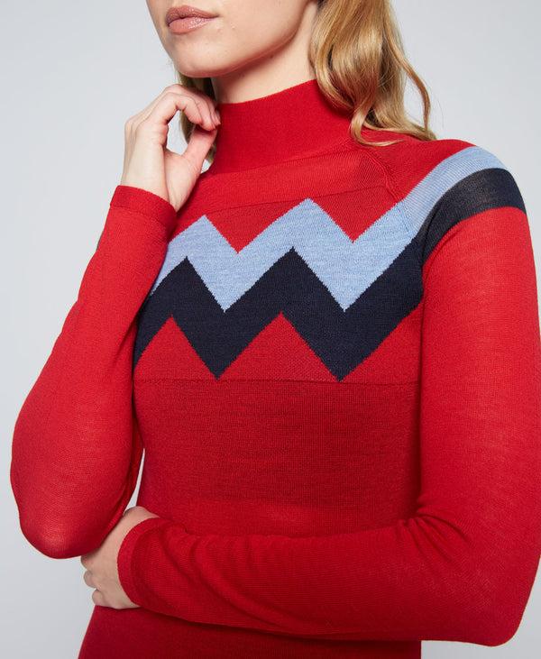 L'etoile CHEVRON MOCK NECK SWEATER