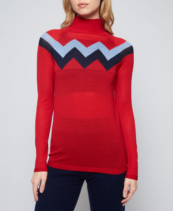 l'etoile CHEVRON MOCK NECK SWEATER