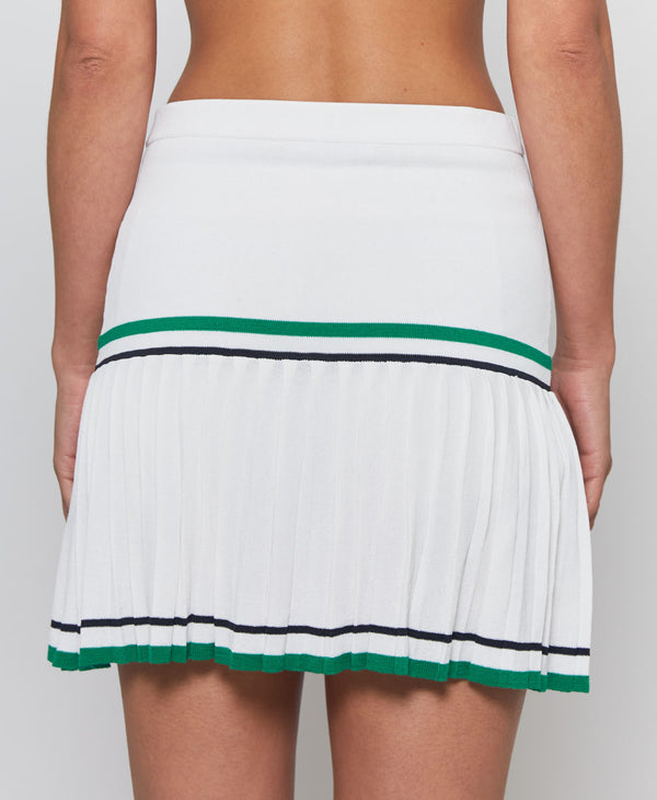 L'etoile KNIFE PLEAT KNIT SKIRT White