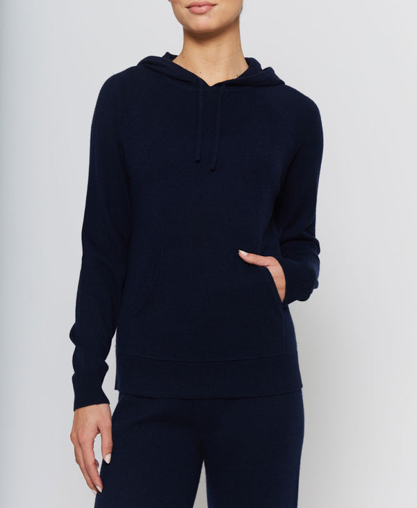 l'etoile MERINO HOODIE Navy