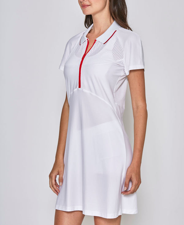L'etoile MESH ZIP PERFORMANCE DRESS White