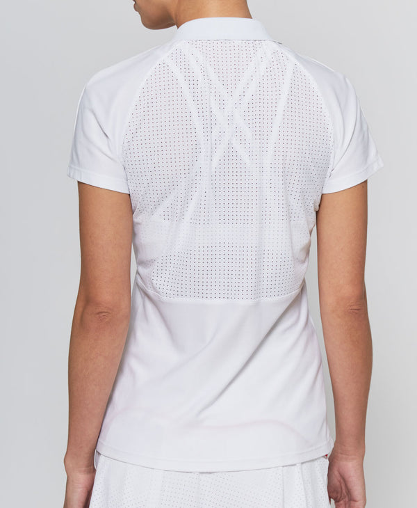 L'etoile MESH ZIP PERFORMANCE POLO White