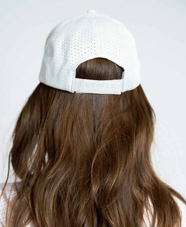 L'etoile PERFORATED LEATHER HAT White