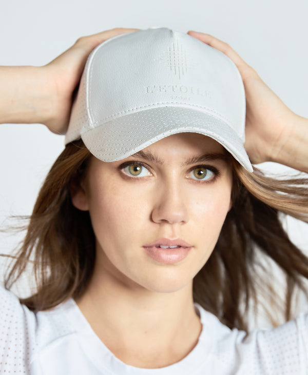 l'etoile PERFORATED LEATHER HAT White