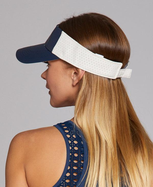 L'etoile PERFORATED LEATHER VISOR Navy