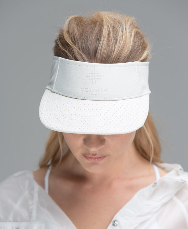l'etoile PERFORATED LEATHER VISOR White