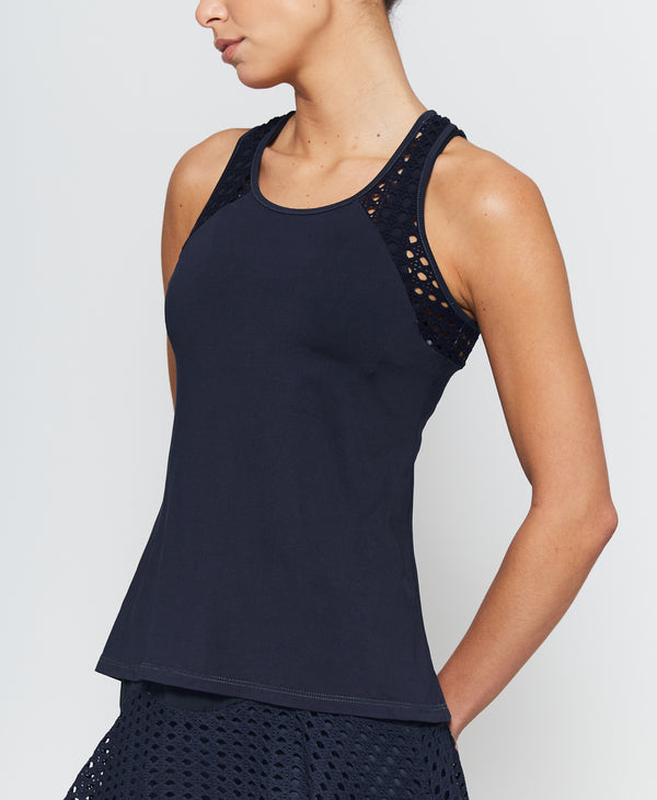 L'etoile POINTELLE TRIM TANK SHORT Navy