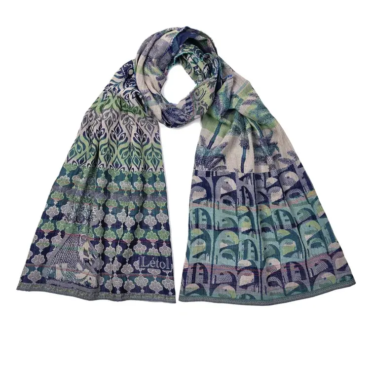 létol AMIRA 1 EMERAUDE BLEU - Létol Organic Cotton Scarf - New for Spring 2024