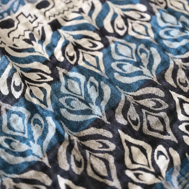 Létol AMIRA 5 MARINE PRUSSE - Létol Organic Cotton Scarf - New For Spring 2024