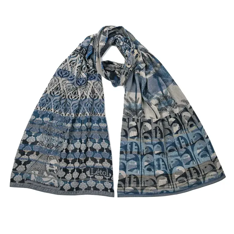 létol AMIRA 5 MARINE PRUSSE - Létol Organic Cotton Scarf - New for Spring 2024