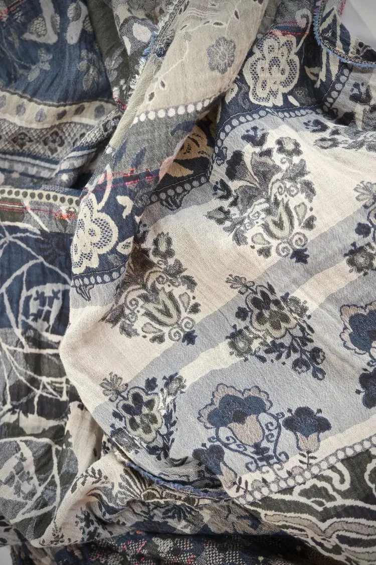 Létol Anoushka 3 Jean Treillis - Létol Organic Cotton Scarf Made In France - Permanent Collection