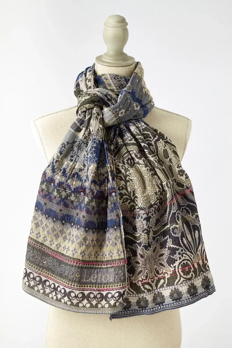 létol Anoushka 3 Jean Treillis - Létol Organic Cotton Scarf Made in France - Permanent collection
