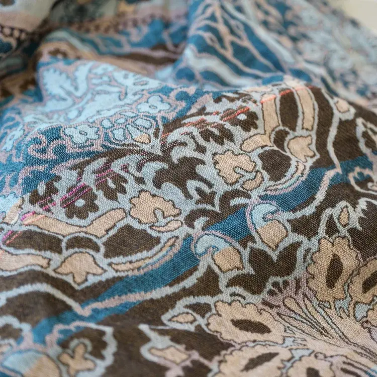 Létol Anoushka 6 Turquoise Hiver - Létol Organic Cotton Scarf Made In France - 2025 Re-edition