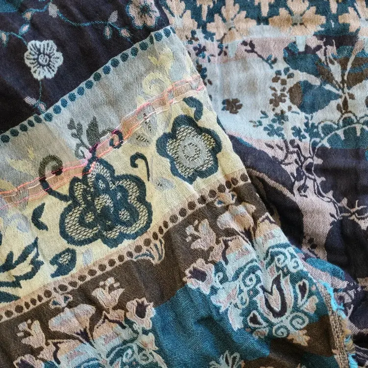 Létol Anoushka 6 Turquoise Hiver - Létol Organic Cotton Scarf Made In France - 2025 Re-edition
