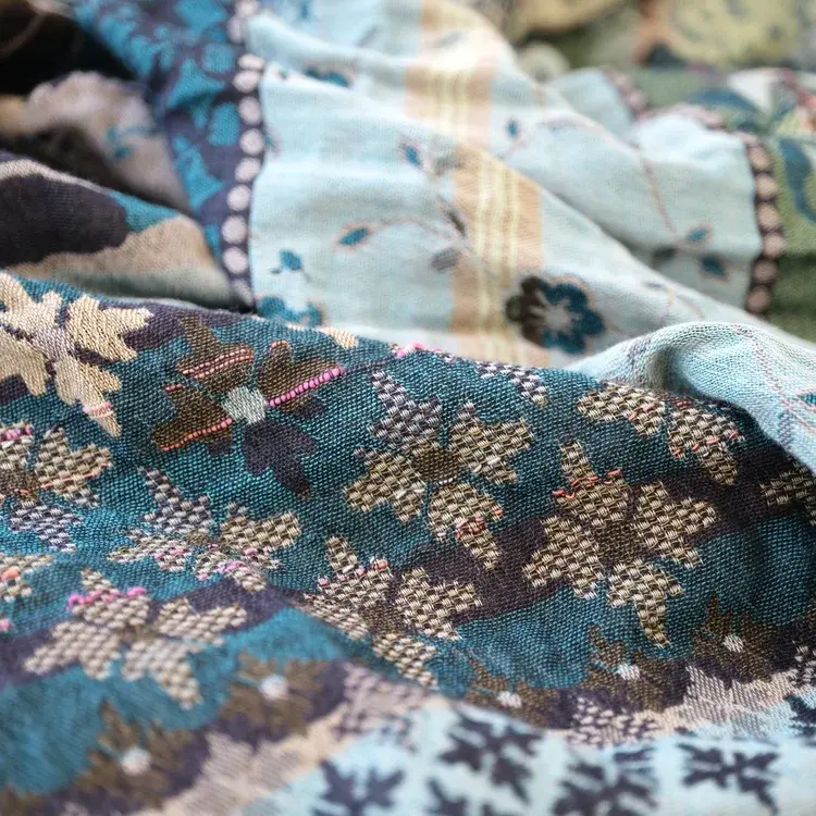 Létol Anoushka 6 Turquoise Hiver - Létol Organic Cotton Scarf Made In France - 2025 Re-edition
