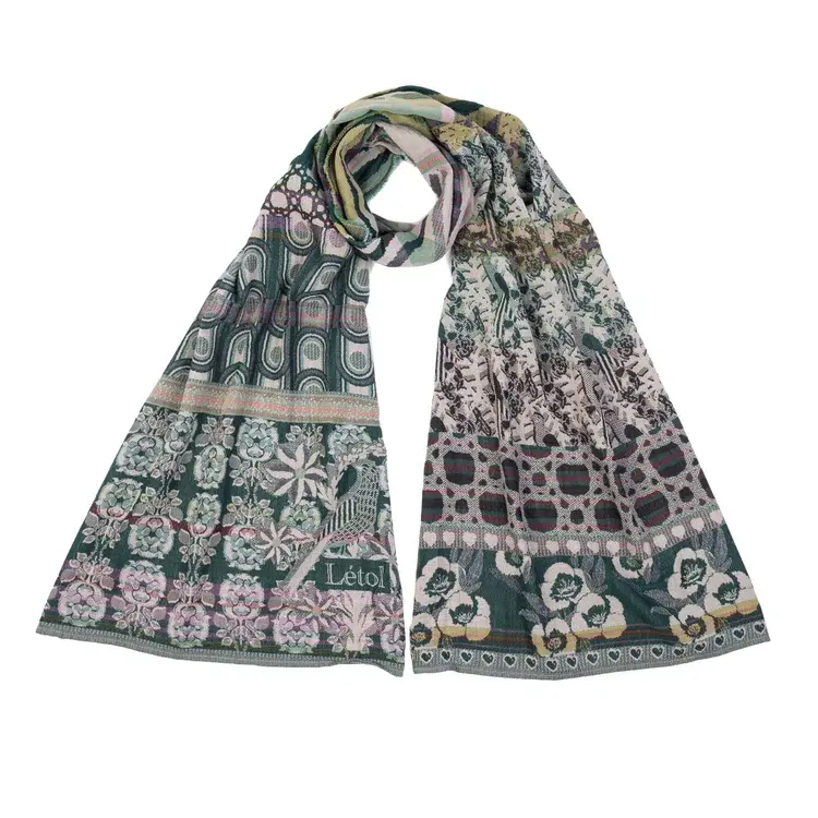 létol BIRDY 1 GREEN - Létol Organic Cotton Scarf - Spring 2023 collection