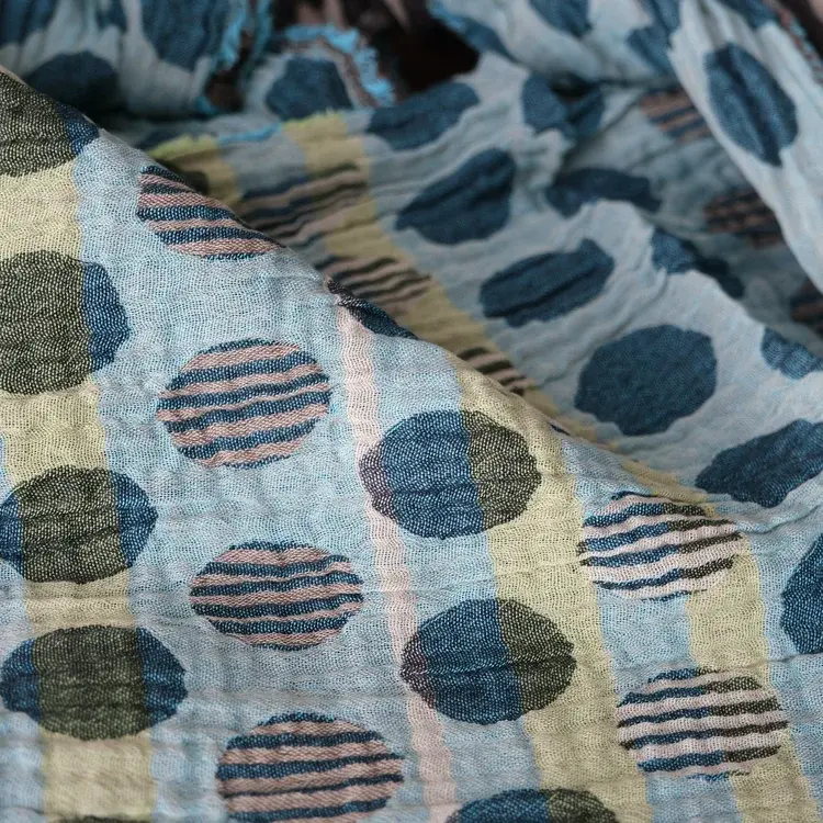 Létol Coline 1 Marron Turquoise - Létol Organic Cotton Scarf Made In France - Permanent Collection