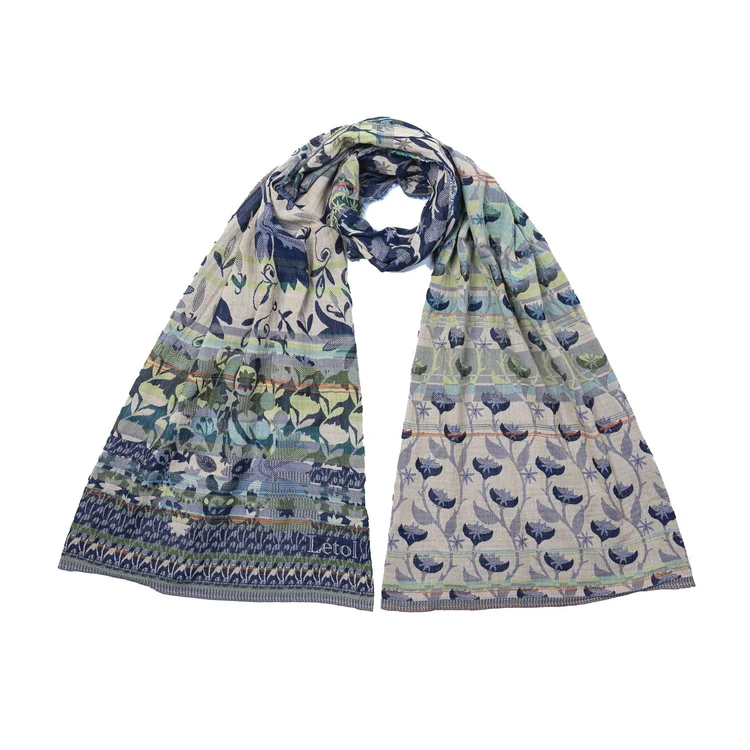 létol CRISTINA 1 JEANS VERT - Létol Organic Cotton Scarf - New Spring 2025 Collection