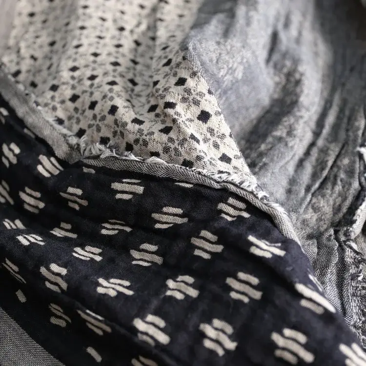 Létol Daphne 1 Noir Beige - Létol Organic Cotton Scarf Made In France - Best Seller