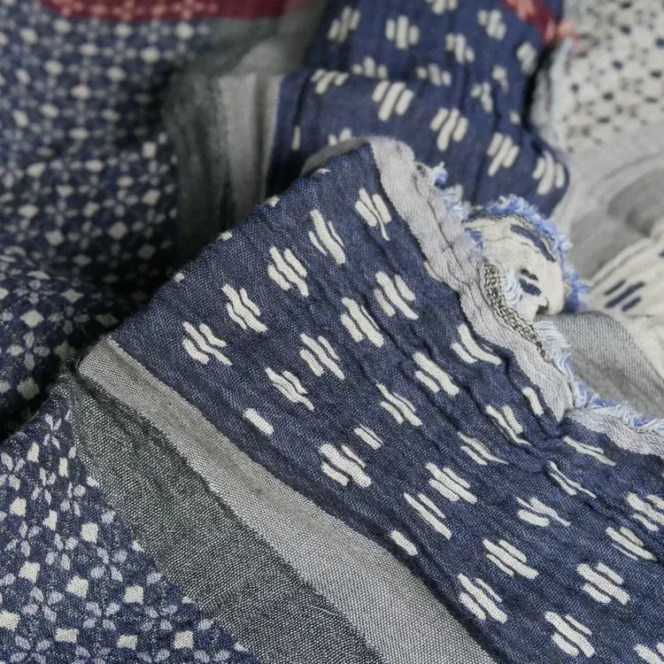 Létol Daphne 3 Bleu - Létol Organic Cotton Scarf Made In France - Permanent Collection