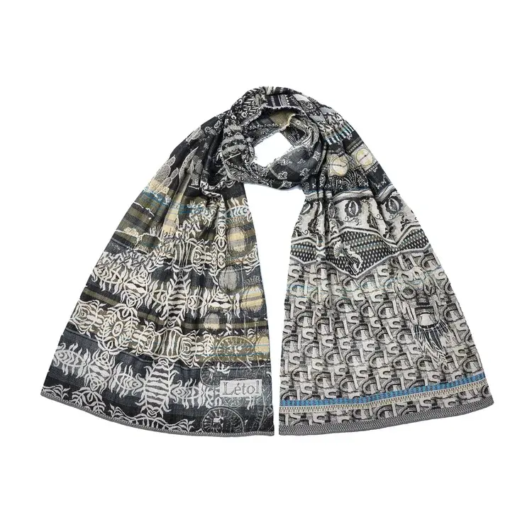 létol DIEGO 1 GRAPHITE - Létol Organic Cotton Scarf - New Spring 2025 Collection