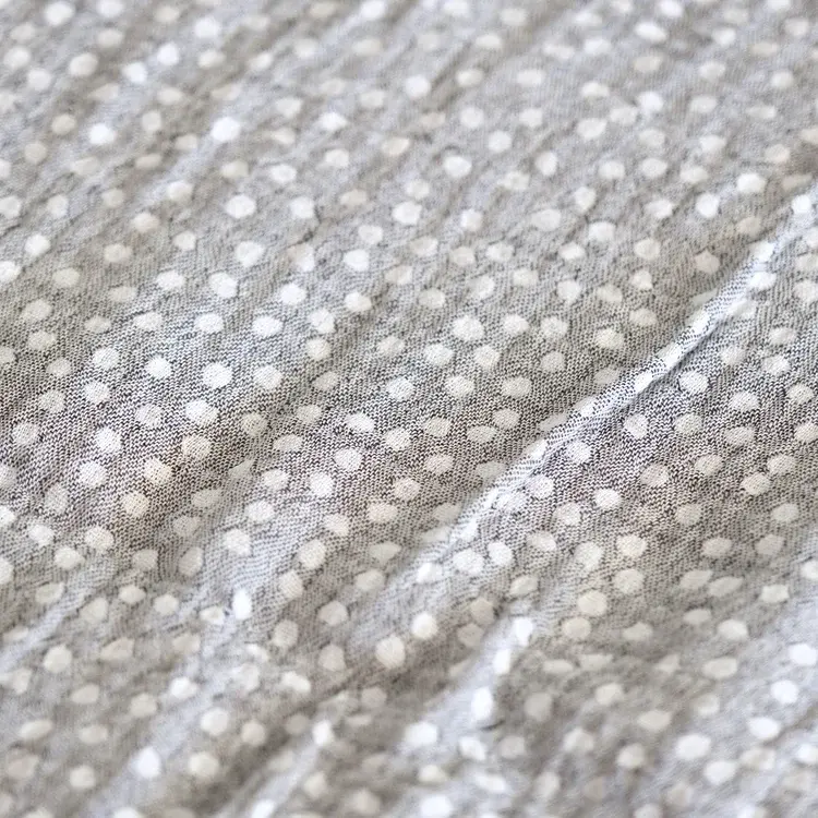 Létol Gabrielle 101 Blanc Gris Létol Organic Cotton Scarf Made In France - Permanent Collection
