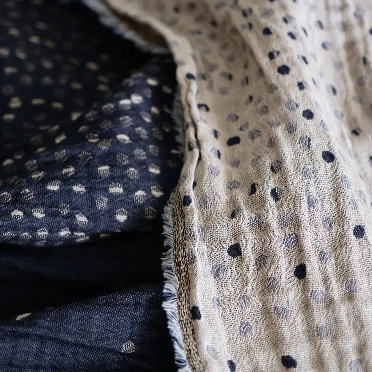 Létol Gabrielle 8 Bleu (Blue) Létol Organic Cotton Scarf Made In France - Permanent Collection